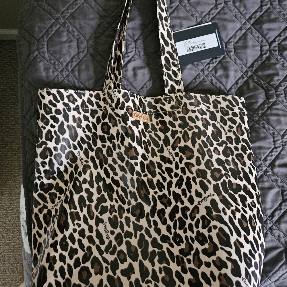 Consuela Mona Leopard Print Basic Tote Bag NWT - image 4